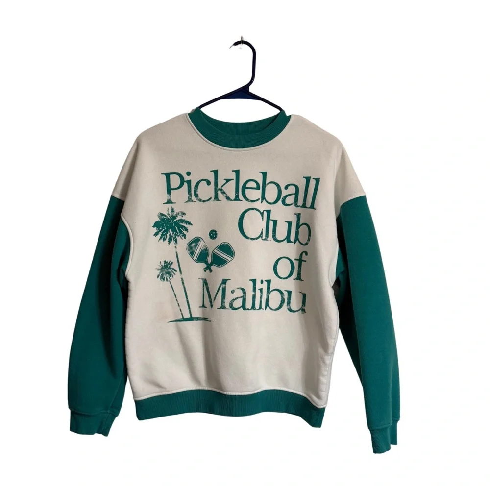 ✨ Pickleball Club of Malibu Sweatshirt ✨ Size XS Fits Small! retro vibe - Picture 1 of 3